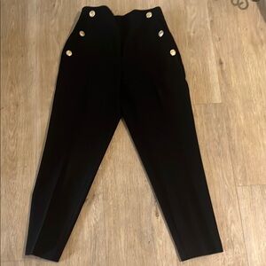 Zara Black Trousers with Gold Buttons